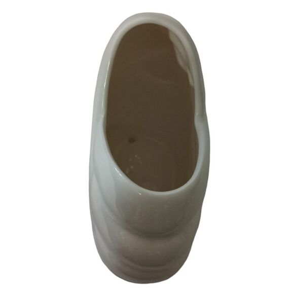 White Art Deco Style Vase Ikebana Post Modern Abstract Geometric Ribbed Vtg 80s. - Picture 4 of 15